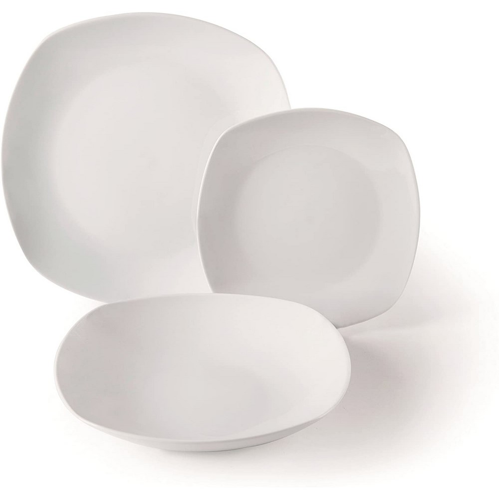 Acquista online Excelsa Square servizio piatti 18 pezzi, porcellana bianca  Excelsa